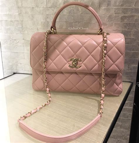 chanel light pink bag|chanel pink top handle bag.